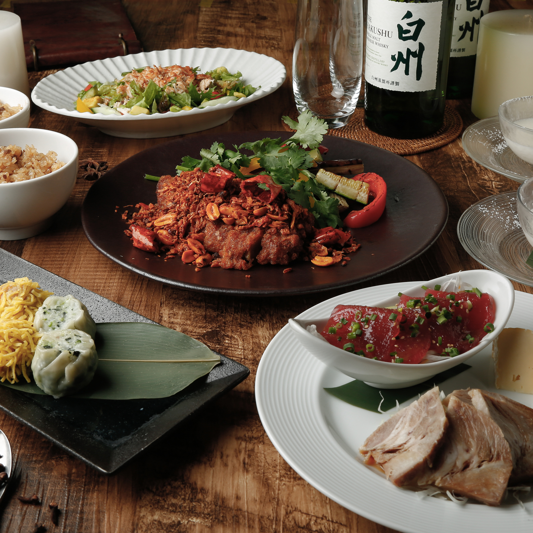 【グレーヌ･”白州”コース】”白州”飲み放題付き／8000円（税込）※18:00までのご来店に限る
